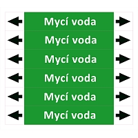 Značení potrubí ISO 20560, mycí voda